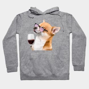 Dog next to wine meme Hoodie